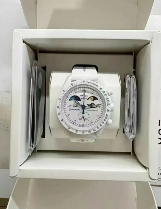 Swatch Other - Omega Swatch Mission To The Moon Phase Chronograph Wrist Watch
